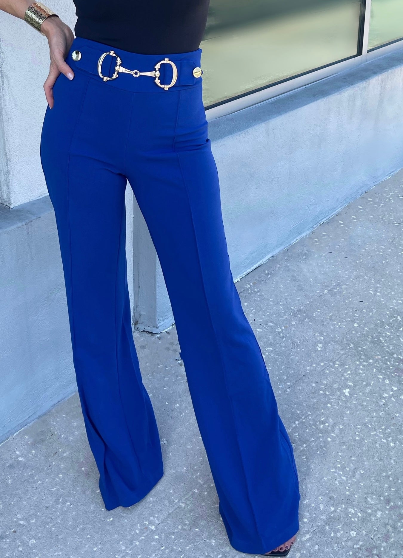 Horse Bit Buckle Trouser (Royal Blue)