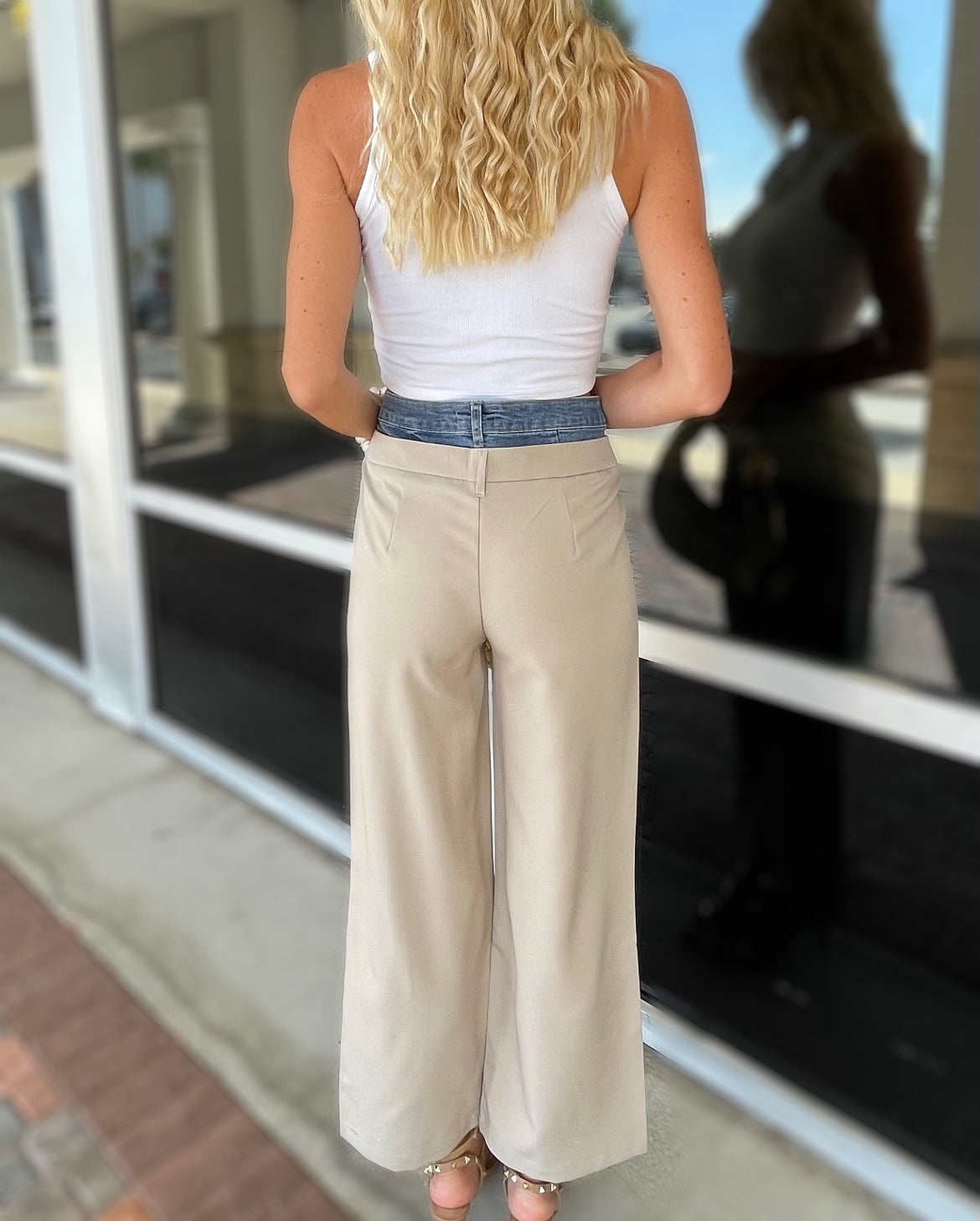 Denim Trim Trousers
