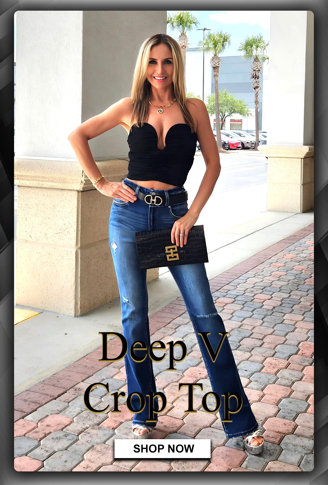 Deep V Crop Top