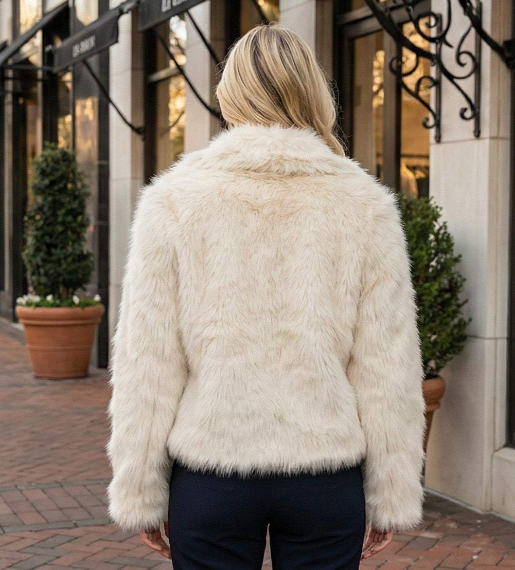 Ivory Faux Fur Jacket