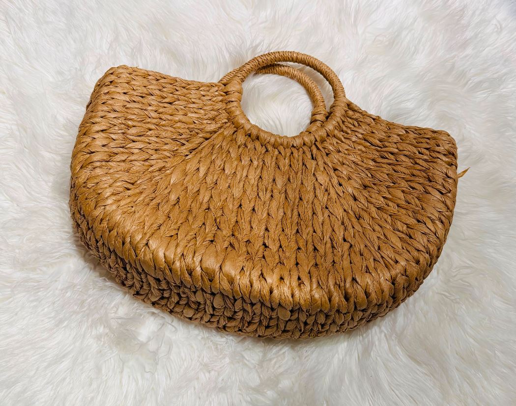 Straw Handbag (Camel)