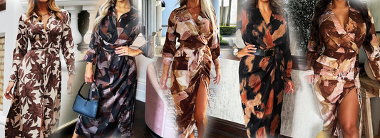 Printed High-Low Midi Dress