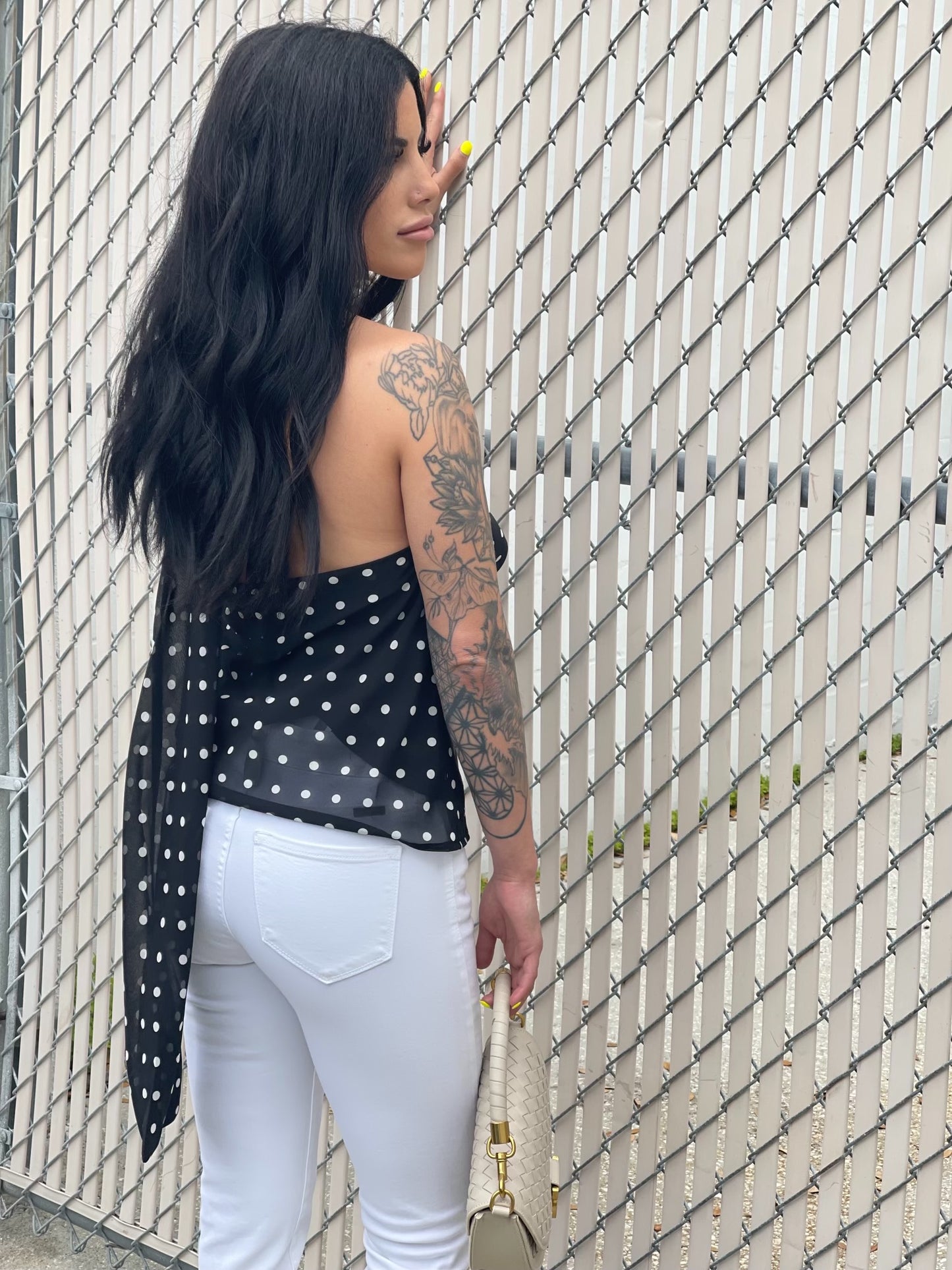 Asymmetrical Polka Dot Top