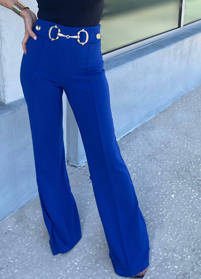 Horse Bit Buckle Trouser (Royal Blue)