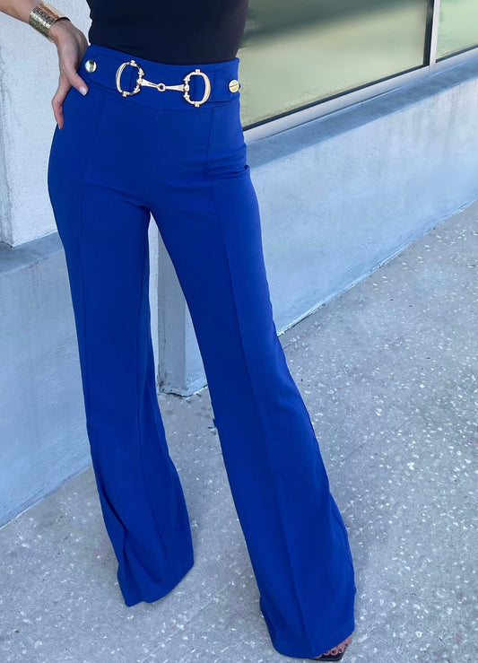 Horse Bit Buckle Trouser (Royal Blue)