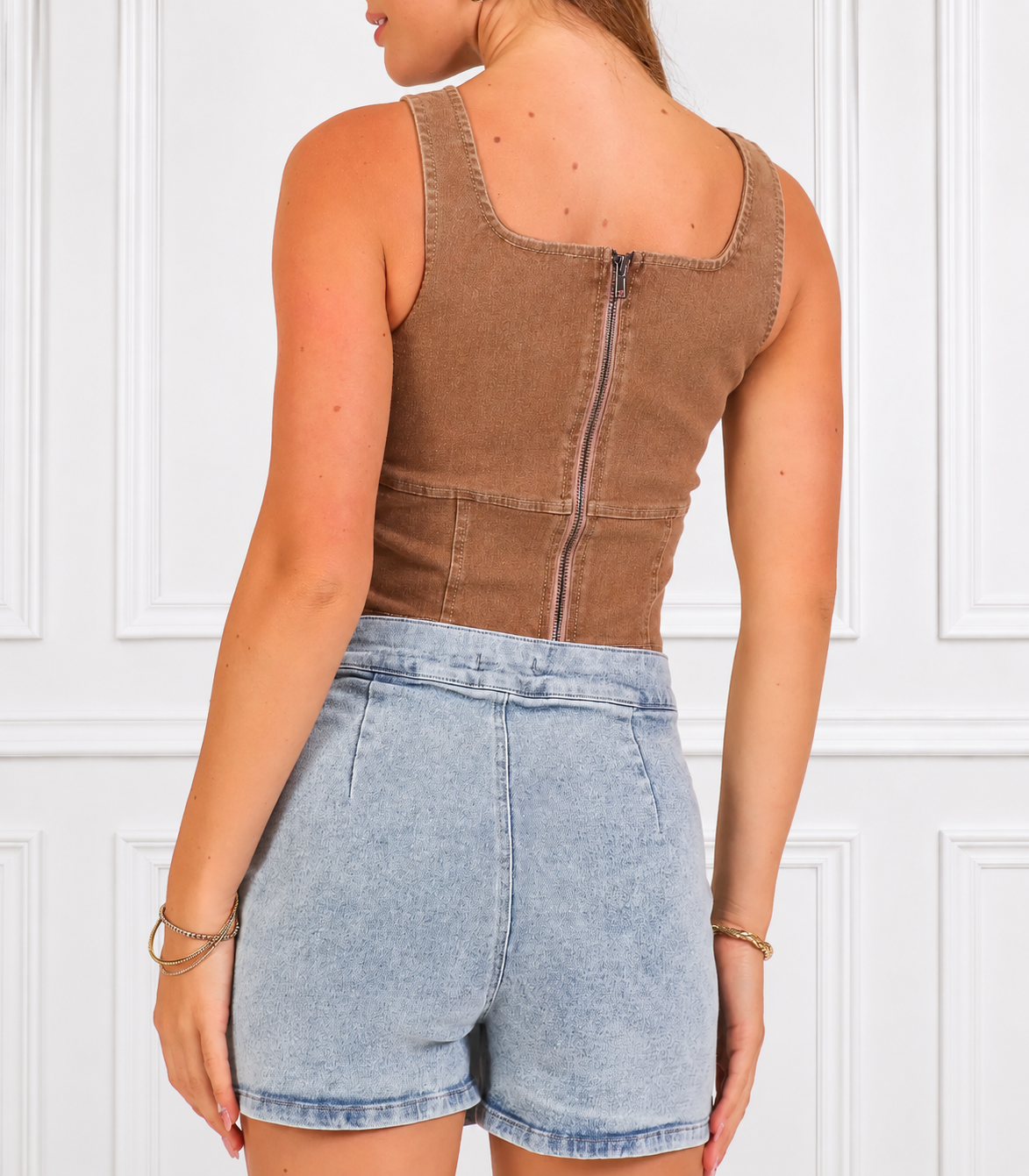 The Denim Bombshell Top