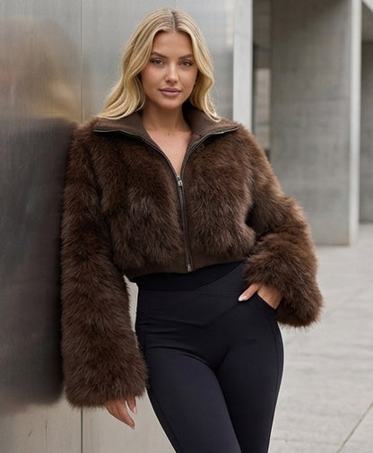 Faux Fur Cropped Jacket
