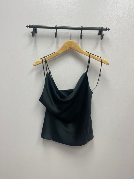 Black cowl neck tank top