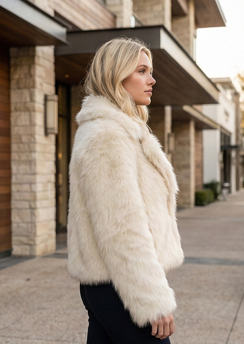 Ivory Faux Fur Jacket