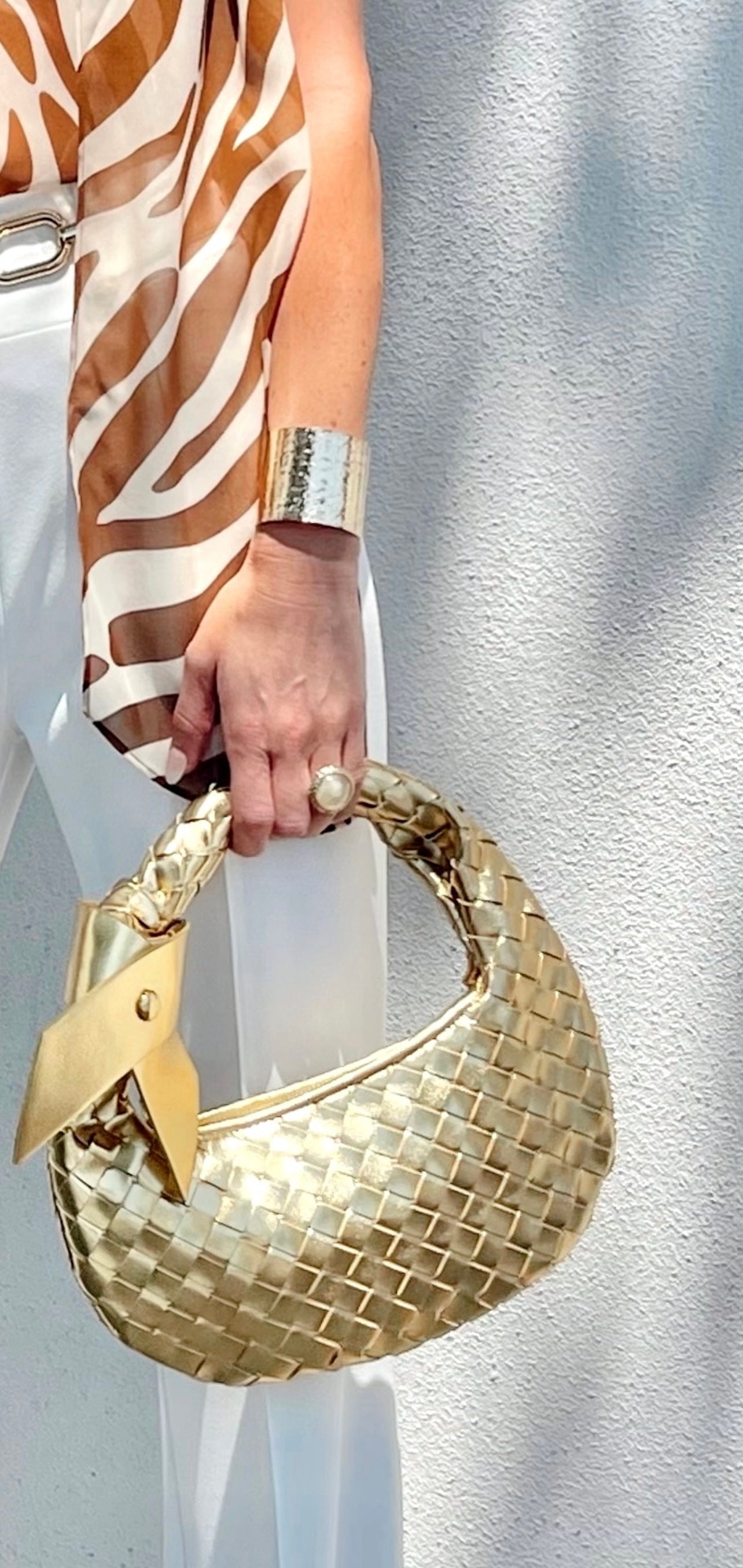 Gold Woven Handbag