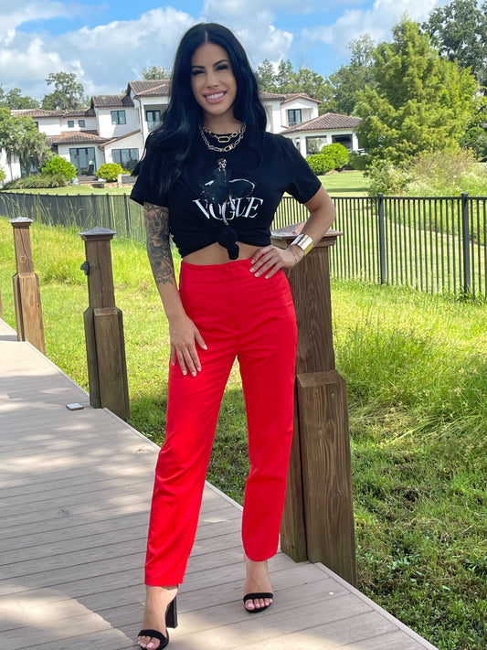 Red Cigarette Pants