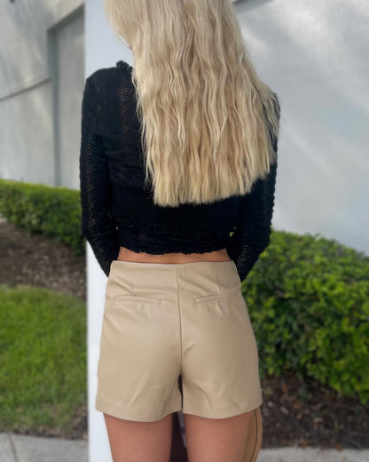Faux Leather Mini Skort