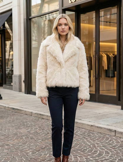 Ivory Faux Fur Jacket