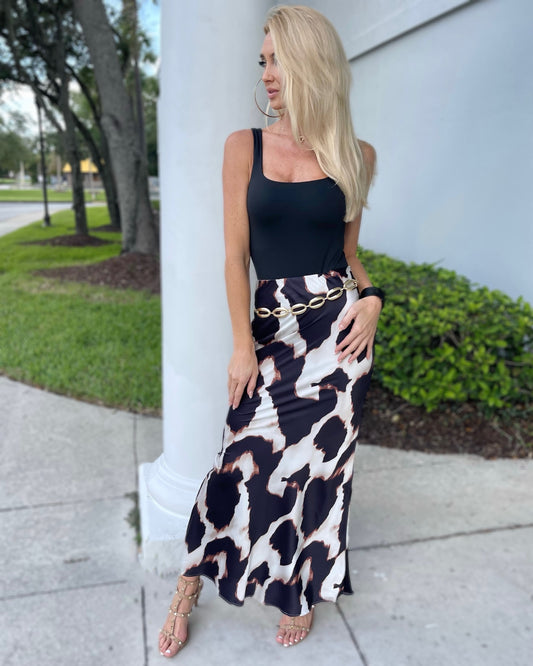 Animal Print Maxi Skirt