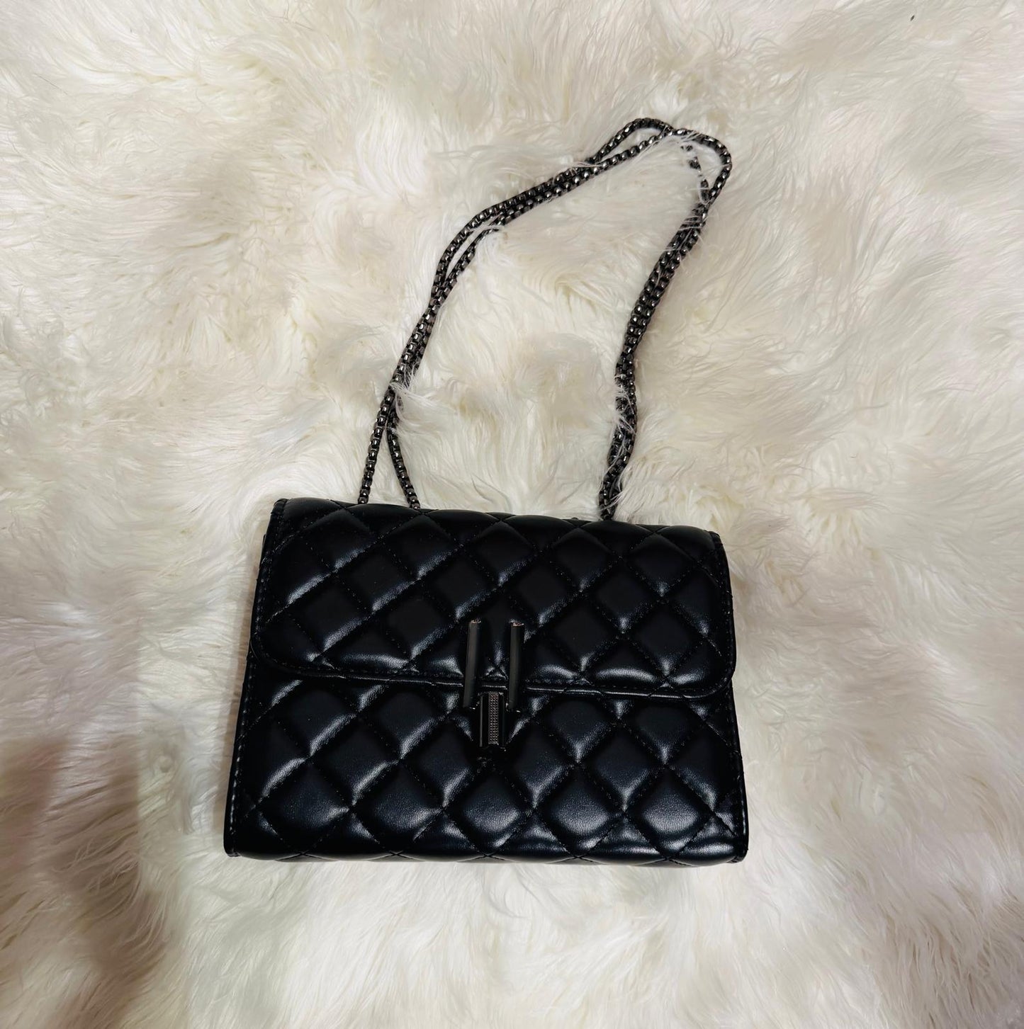 Black Quilted Crossbody