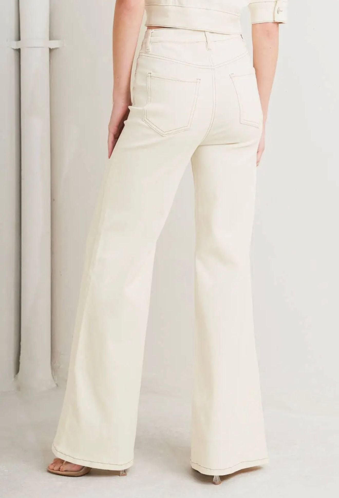 Cream Flare Denim