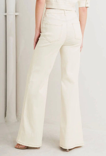 Cream Flare Denim
