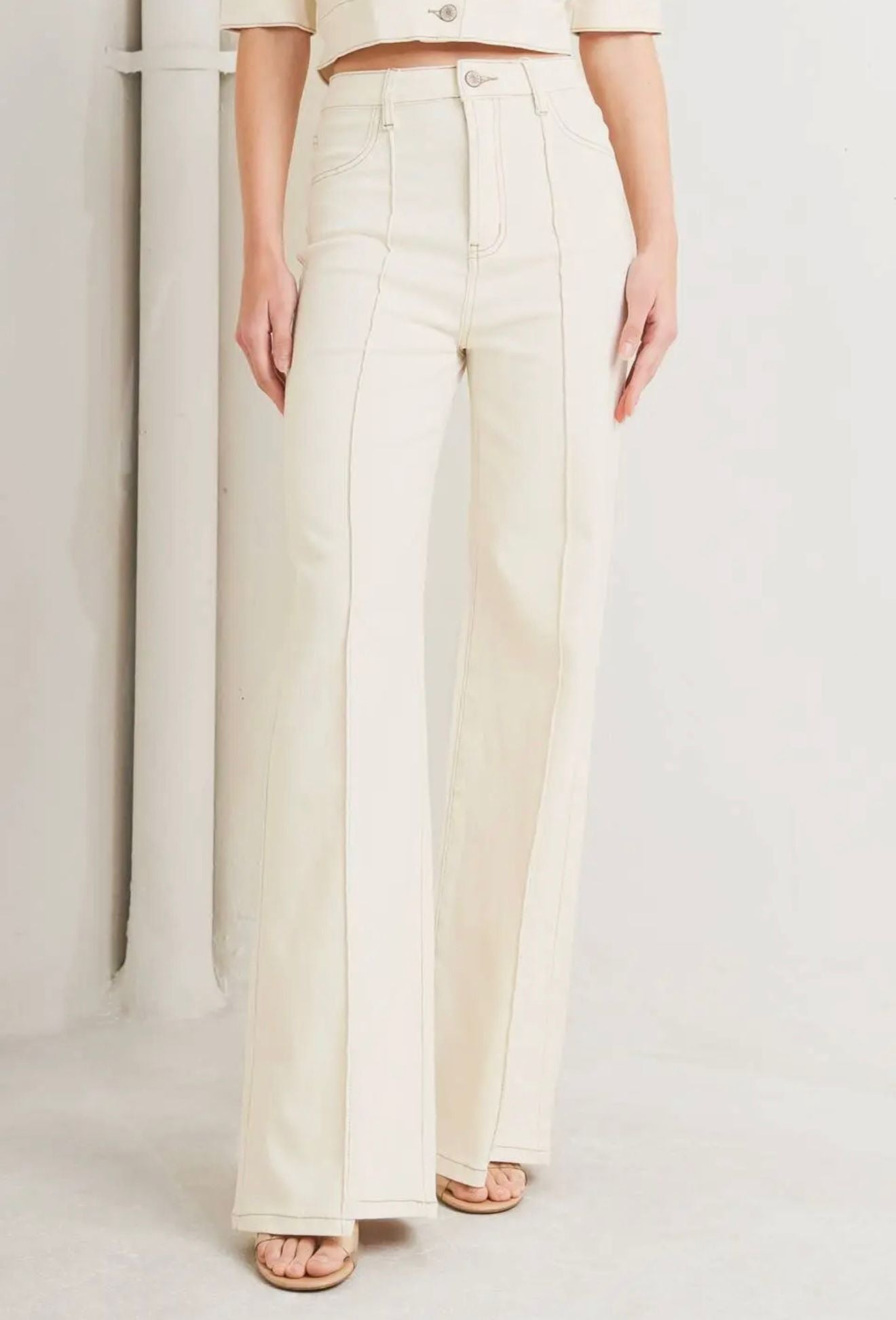Cream Flare Denim