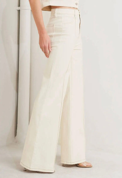 Cream Flare Denim
