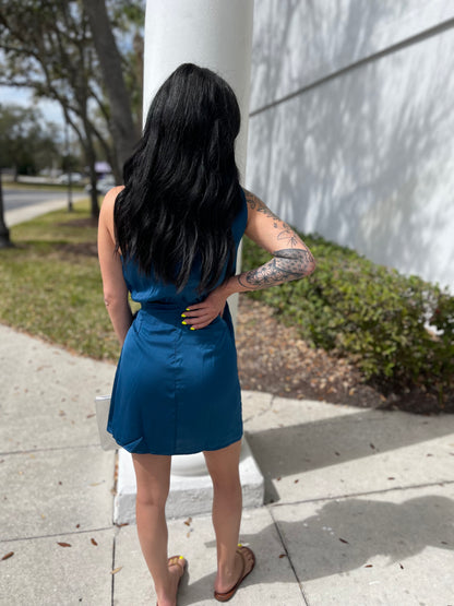 Satin Wrap Dress