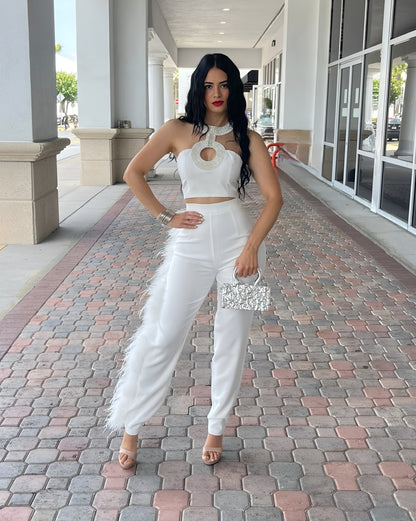 Feather Pant Set