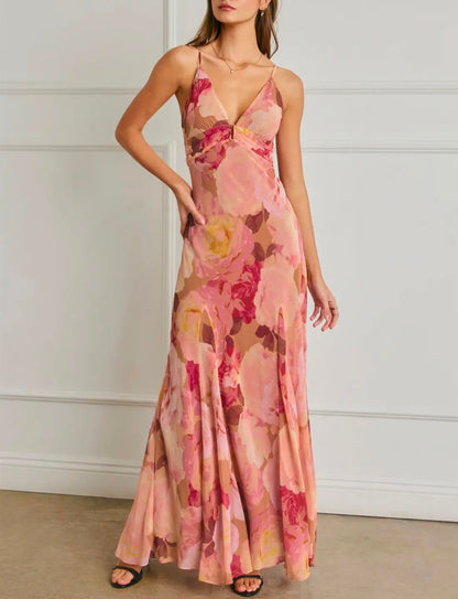 Floral Chiffon Maxi Dress