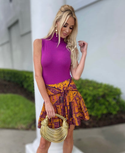 Magenta Turtlneck Bodysuit