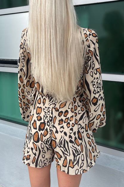 Leopard Romper Back Model View