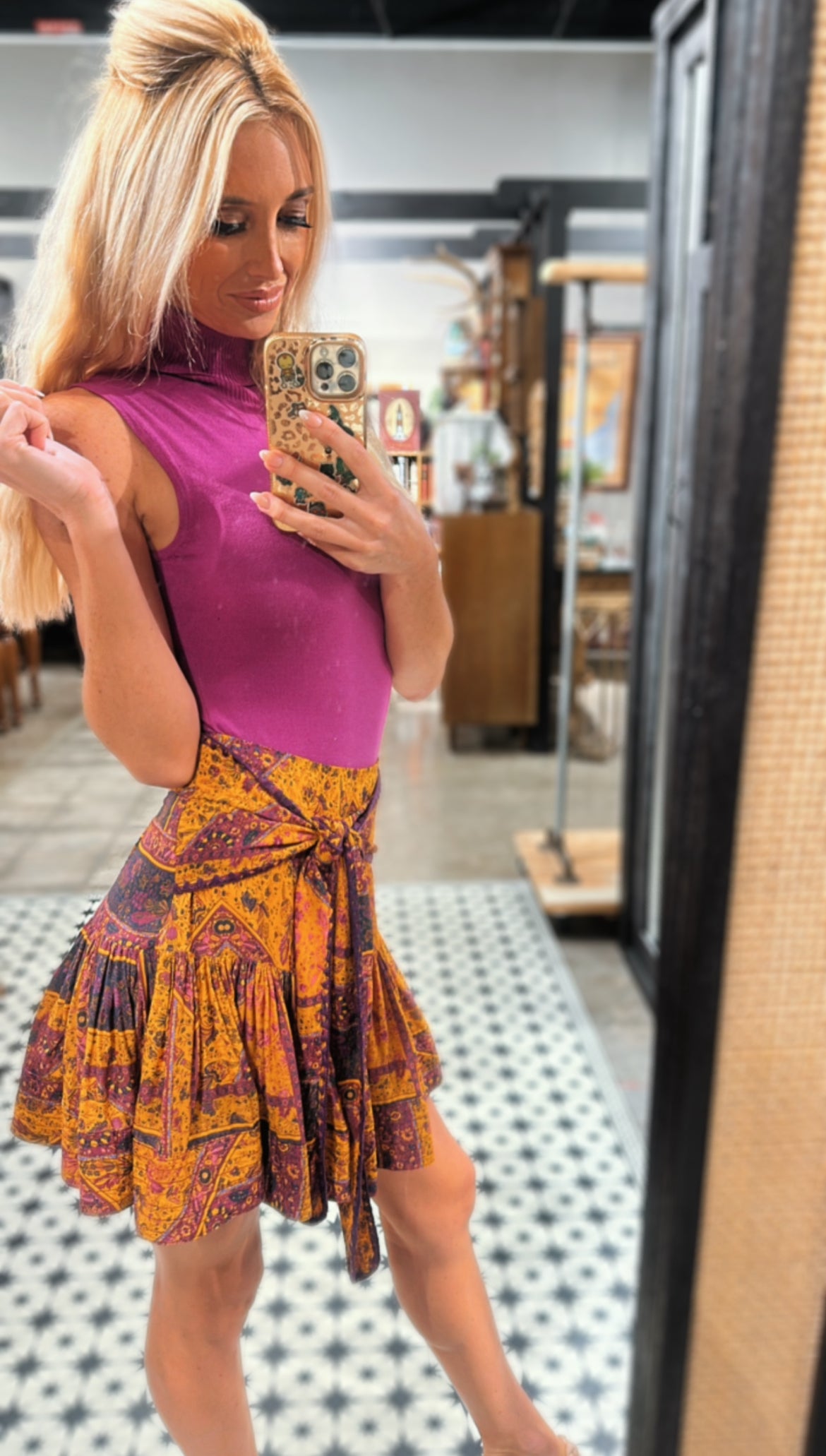 Magenta Turtlneck Bodysuit