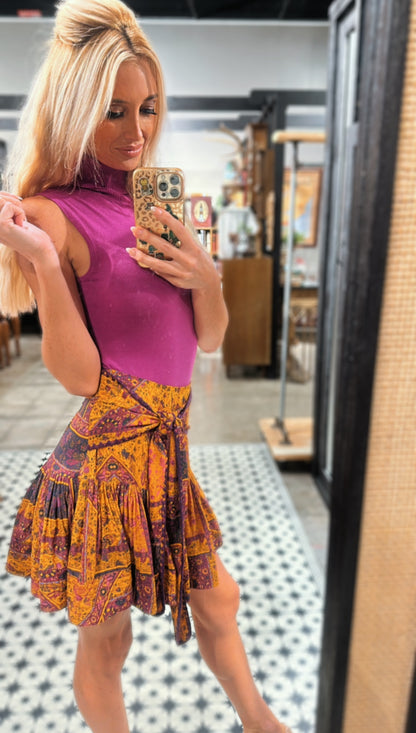 Magenta Turtlneck Bodysuit