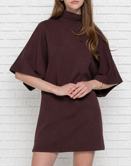 Oversized Mock Neck Mini Dress