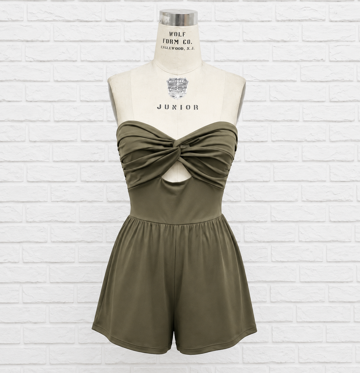 Strapless Twist Front Romper