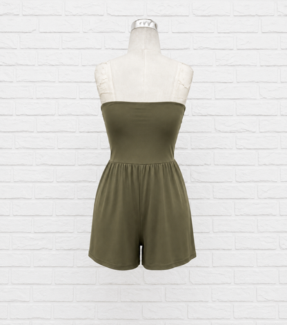 Strapless Twist Front Romper