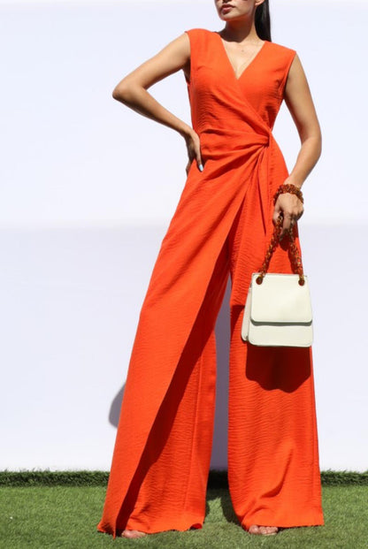 Wrap Flare Leg Jumpsuit
