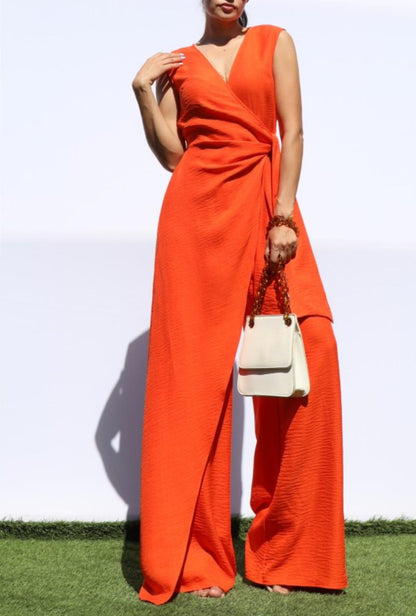 Wrap Flare Leg Jumpsuit